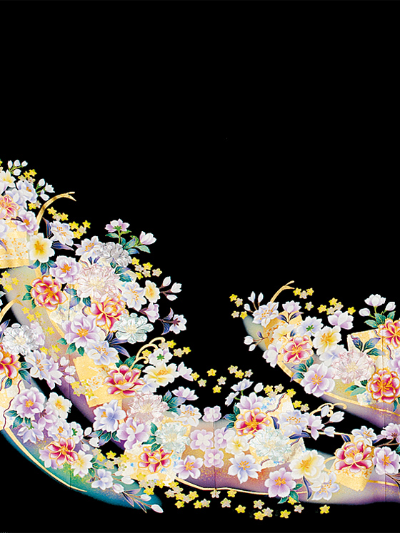 色紙に洋花
