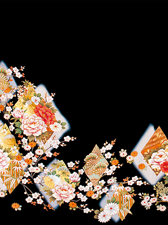 牡丹に松竹梅