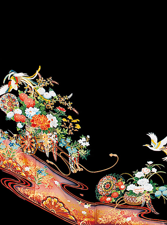 流水に花車
