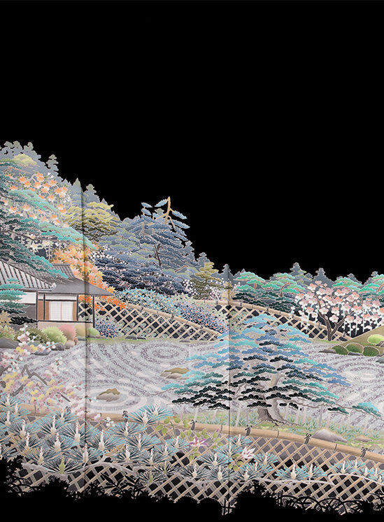 山下志泉作<br>加賀友禅 松韻